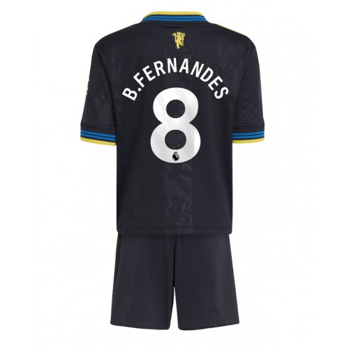 Stroje piłkarskie Manchester United Bruno Fernandes #8 Koszulka Trzeciej dla dzieci 2025-26 Krótki Rękaw (+ szorty)